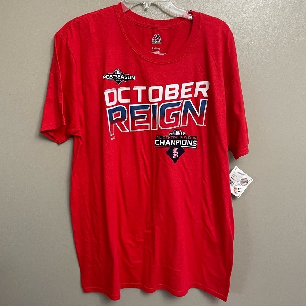 NWT St. Louis Cardinals men’s size XL T-shirt “October Reign” Post Season MLB